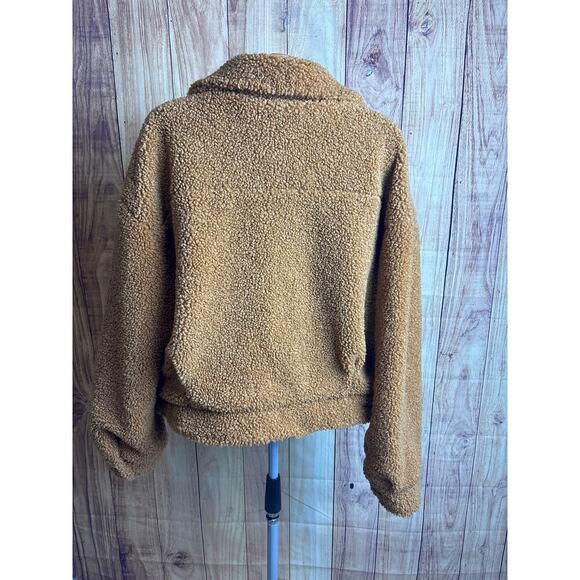 Sanctuary Teddy Bear Jacket Coat Carmel Brown Women's Size M New - Picture 4 of 5